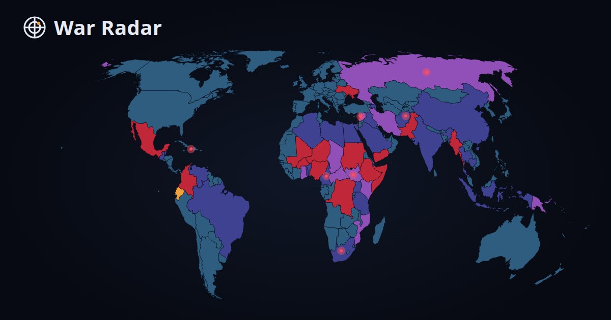 World Conflict Map — Global Conflict Risk Tracker | War Radar